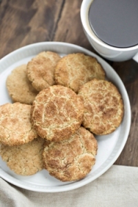 Vegan Gluten-free Snickerdoodles stacked on plate