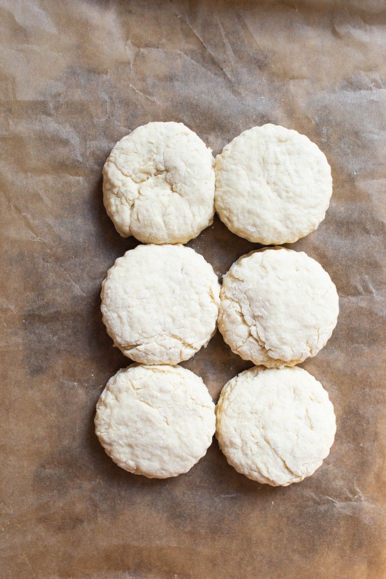 prebaked biscuits on pan